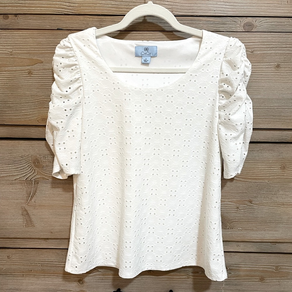 CeCe Eyelet Top, Like New!